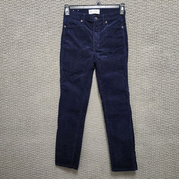 GAP Denim - GAP Women's Blue Vintage Slim High Rise Corduroy Pants Size 25R